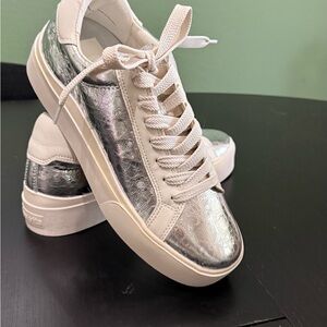 Dolce Vita Silver and White Women's Sneakers